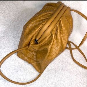 Woven Faux Leather Snap Shut Clutch and Crossbody